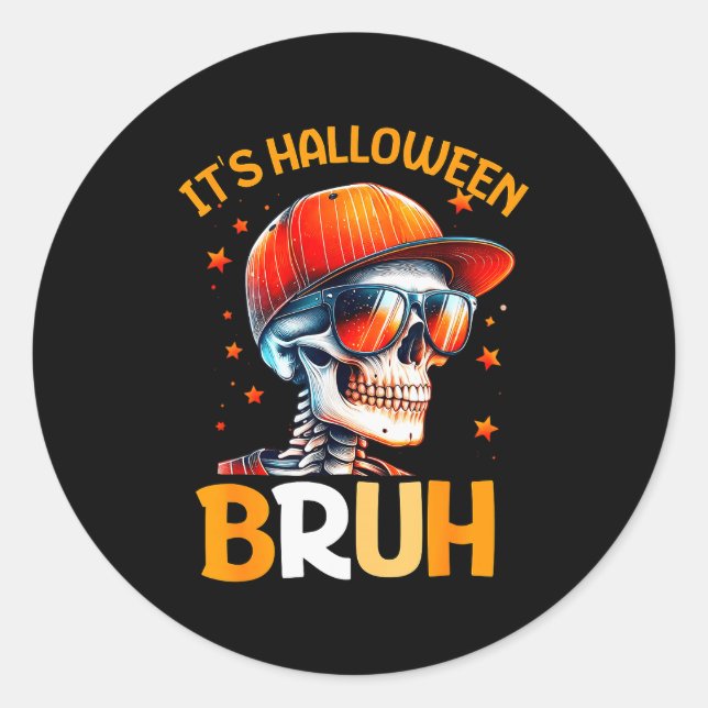 Adesivo Bruh Halloween Boys Kids Halloween Skeleton  (Frente)