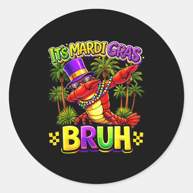 Adesivo Bruh Mardi Gras New Orleans Funny Dabbing Crawfish (Frente)