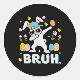 Adesivo Bruh Memória Dia da Páscoa Engraçado Dabbing Bunny