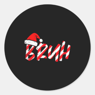 Adesivo Bruh Natal Cane de Açúcar Chapéu do Papai Noel Xma