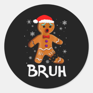 Adesivo Bruh Natal Divertido Homem de Biscoito de gengibre