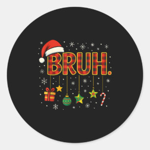 Adesivo Bruh Natal Xadrez Vermelha Xmas Pijamas Adolescent