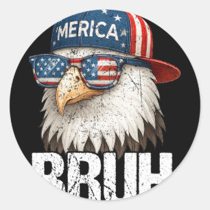 Adesivo Bruh Quatro 4 de Julho Águia Patriota Americano M