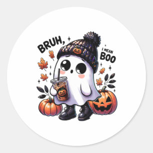 Adesivo Bruh, quero dizer Boo Engraçado Fantasma Jack O Ca