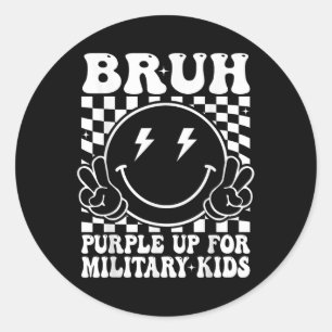 Adesivo Bruh Roxo Para Crianças Militares Mês Ch Militar