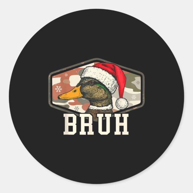 Adesivo Bruh Santa Duck Hunting Camo Hat Men Women Kids Xm (Frente)