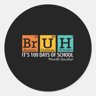 Adesivo Bruh, são meus 100 dias de professor de matemática