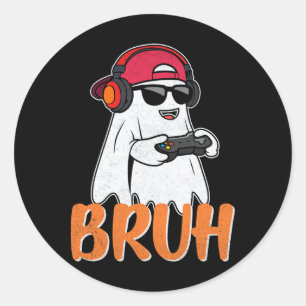 Adesivo Bruh Spooky Boo Halloween Costume Gamer Men