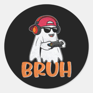 Adesivo Bruh Spooky Boo Halloween Costume Gamer Men