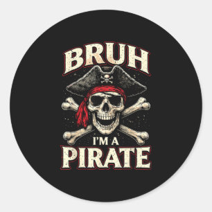 Adesivo Bruh um chapéu de caveira de pirata ossos cruzados