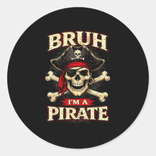 Adesivo Bruh um patch de olho de caveira pirata ossos cruz