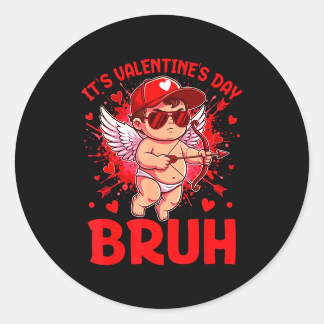 Adesivo Bruh Valentines Day Boys Kids Funny Heart Valentin (Frente)