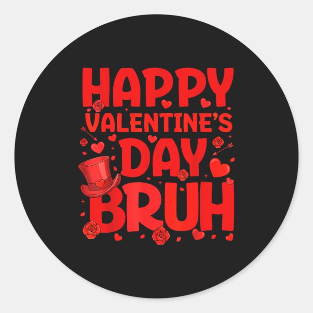 Adesivo Bruh Valentines Day Teens Boys Kids Heart Valentin (Frente)