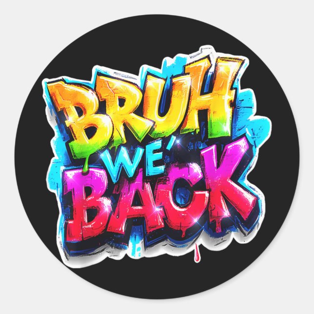 Adesivo Bruh We Back Graffiti Back To School Clip Art  (Frente)