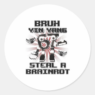 Adesivo Bruh Yin Yang 67 Seis Sete 6-7 Divertido Brainrot