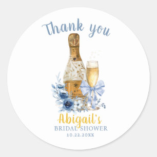 Adesivo BRUNCH & BUBBLY Chuveiro Nupcial Floral Azul