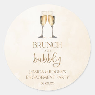 Adesivo Brunch e Bubbly Favor de Brunch de Festa de Noivad