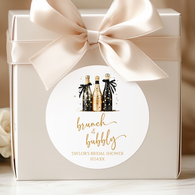 Adesivo Brunch e Champagne Dourado Bridal Shower (Criador carregado)