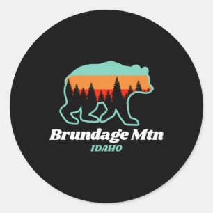 Adesivo Brundage Mountain Idaho Skiing Snowboard Bear