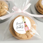 Adesivo Brunei e Chá de panela rosa e Dourado<br><div class="desc">Os adesivos Brunch e Bubble Chá de panela são perfeitos para o seu chá de panela temático Champagne. Projetado com uma bela cor d'água,  rosa e Dourada Garrafa de Champanhe. Itens correspondentes na nossa loja,  Design do Partido Cava.</div>