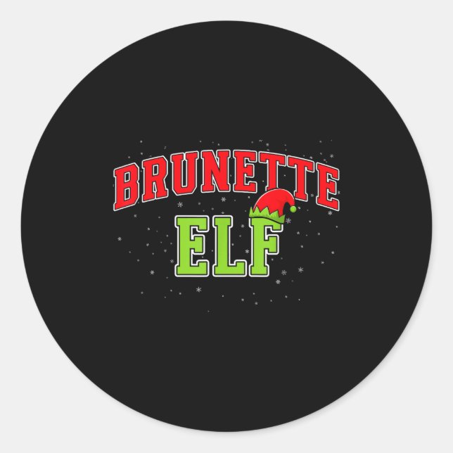 Adesivo Brunette Elf Christmas Family Matching Group Xmas  (Frente)
