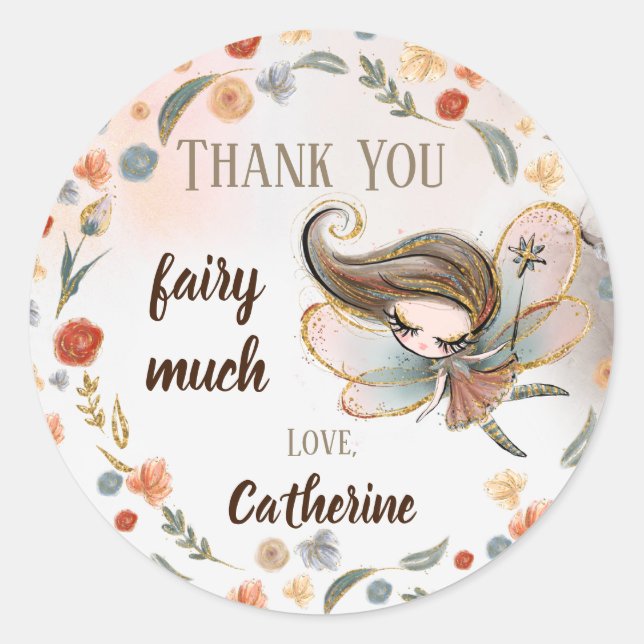 Adesivo Brunette Fairy Girl Favor Gift (Frente)