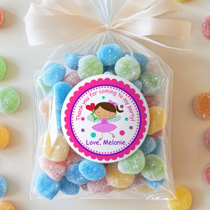 Adesivo Brunette Fairy Princess Birthday Sticker
