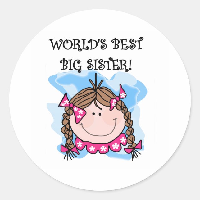 Adesivo Brunette World's Best Big Sister (Frente)