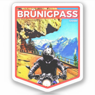 Adesivo Brünigpass - Alpenpässe passagem alpina suíça