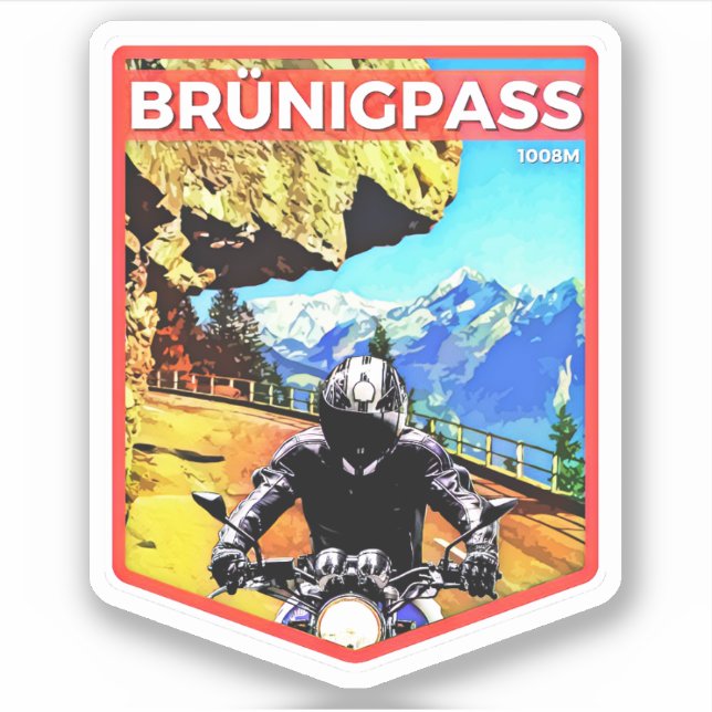 Adesivo Brünigpass - Alpenpässe suiça alpina (Frente)