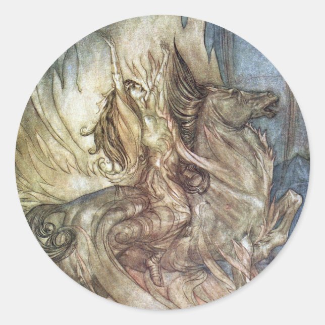 Adesivo Brünnhilde e a pira funerária de Siegfried (Frente)