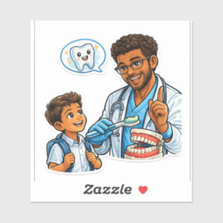 Adesivo Brush Your Teeth Cute Dentist Sticker 🦷