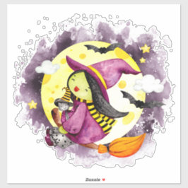 Adesivo Bruxa Bonita do Halloween