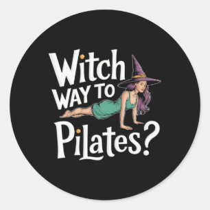 Adesivo Bruxa Caminho Para Pilates Divertido Halloween Pil