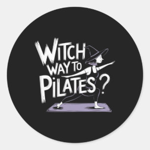 Adesivo Bruxa Caminho Para Pilates Divertido Halloween Pil