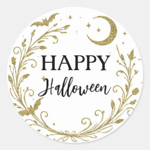 Adesivo Bruxa Caprichosa Wicca Dourado Brilho Halloween