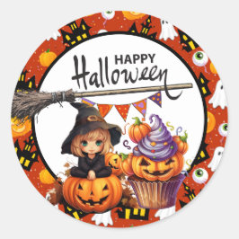 Adesivo Bruxa de Abóbora de Halloween
