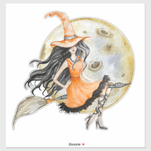Adesivo Bruxa de Halloween
