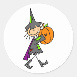 Adesivo Bruxa de Halloween com abóbora