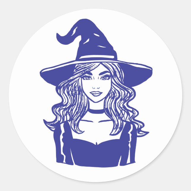 Adesivo Bruxa de Halloween de Spooky Clássica (Frente)