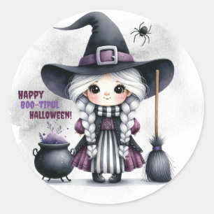 Adesivo Bruxa de Halloween Feitiçaria Magos Castelo