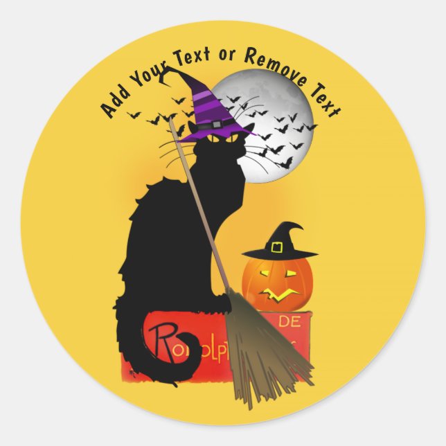 Adesivo Bruxa de Halloween Le Chat Noir (Frente)