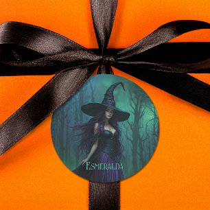Adesivo Bruxa de Halloween Wicked em Purple and Black Name