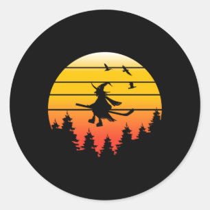 Adesivo Bruxa de Hóquei no Gelo Halloween Vintage