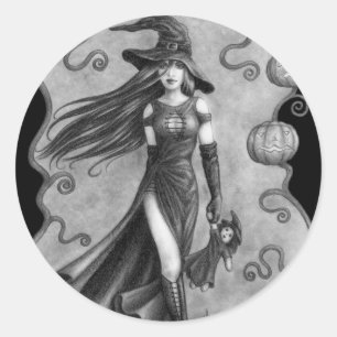 Adesivo Bruxa e Doll Halloween