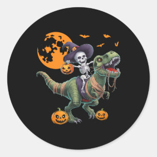 Adesivo Bruxa Esqueleto Montando Dinossauro T Rex Hallowee