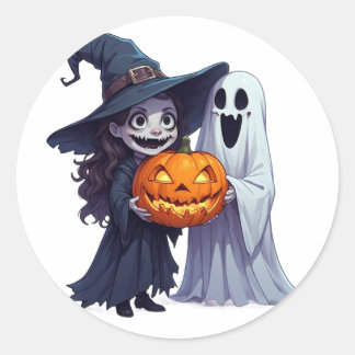Adesivo Bruxa Fantasma Abóbora Halloween 🎃