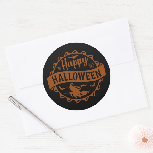 Adesivo Bruxa Feliz de Halloween (Envelope)