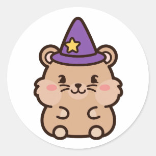 Adesivo Bruxa Fofa Hamster Halloween