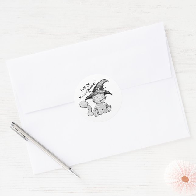 Adesivo Bruxa Kitty Halloween (Envelope)